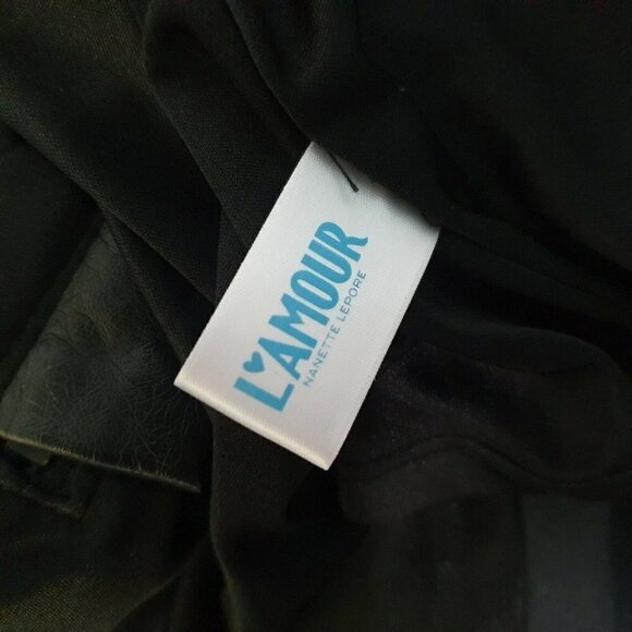 L'Amour Nanette Lepore Vegan Leather Skater Dress - Picture 8 of 8